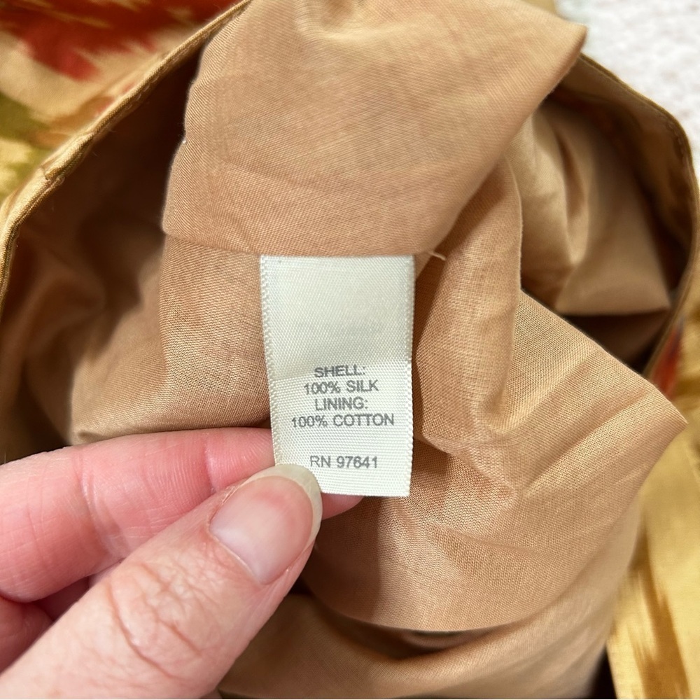 NWT J Jill Floral Ikat Silk A Line Skirt Size 8 Petite Spring Holiday Office - Picture 4 of 13